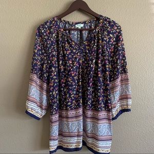 Marina Luna Floral and Paisley Blouse Size 1X